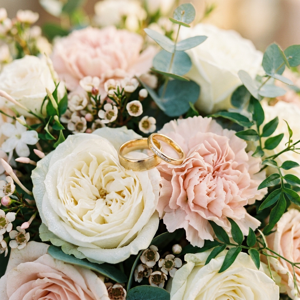 Rings and Bouquet Detail